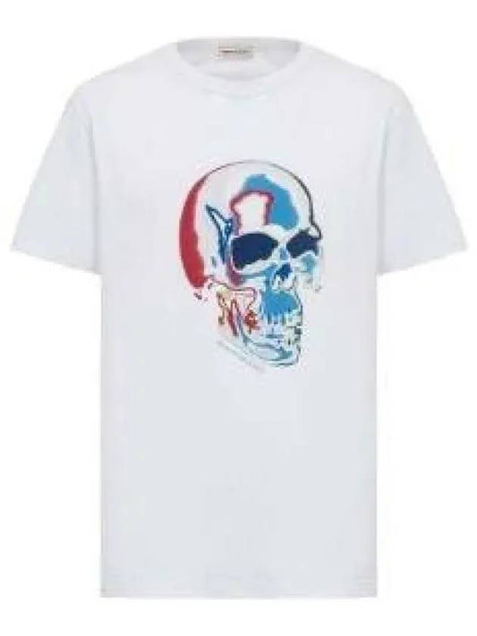 Solarised Skull Print Short Sleeve T-shirt White - ALEXANDER MCQUEEN - BALAAN 2