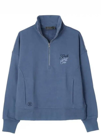 Women's Golf Too French Terry Quarter Zip Boxy Pullover Blue - G/FORE - BALAAN 2