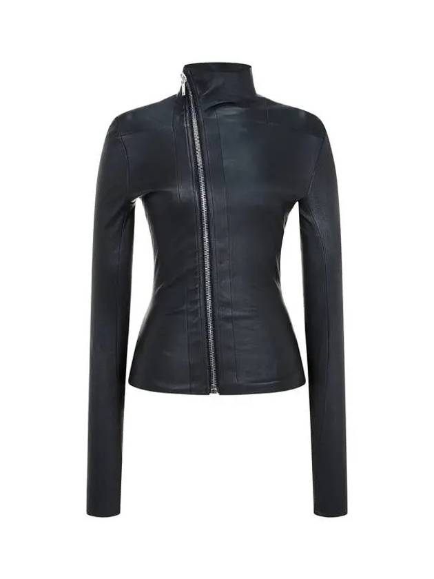 WOMEN Slim fit zipup leather jacket black 270835 - RICK OWENS - BALAAN 1