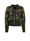 Floral Archive Jacquard Cotton Cardigan Green - KENZO - BALAAN 1