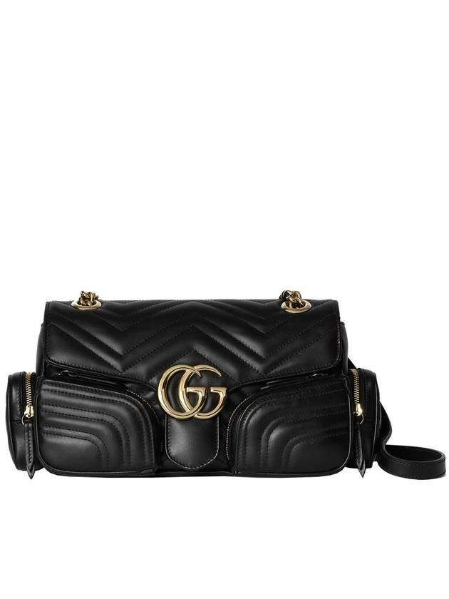 GG Marmont Small Multi Pocket Leather Shoulder Bag Black - GUCCI - BALAAN 2