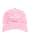 Logo Cotton Ball Cap Pink - GANNI - BALAAN 2