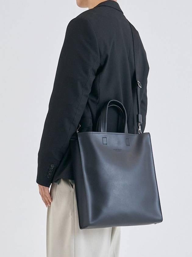 PASADENA LX Leather Cross Tote Bag Black - NATIONAL PUBLICITY - BALAAN 4