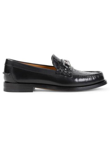 Men's GG Horsebit Leather Loafers Black - GUCCI - BALAAN 1