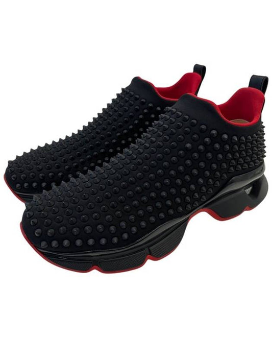 Spike Sock Low Top Sneakers Black - CHRISTIAN LOUBOUTIN - BALAAN 2