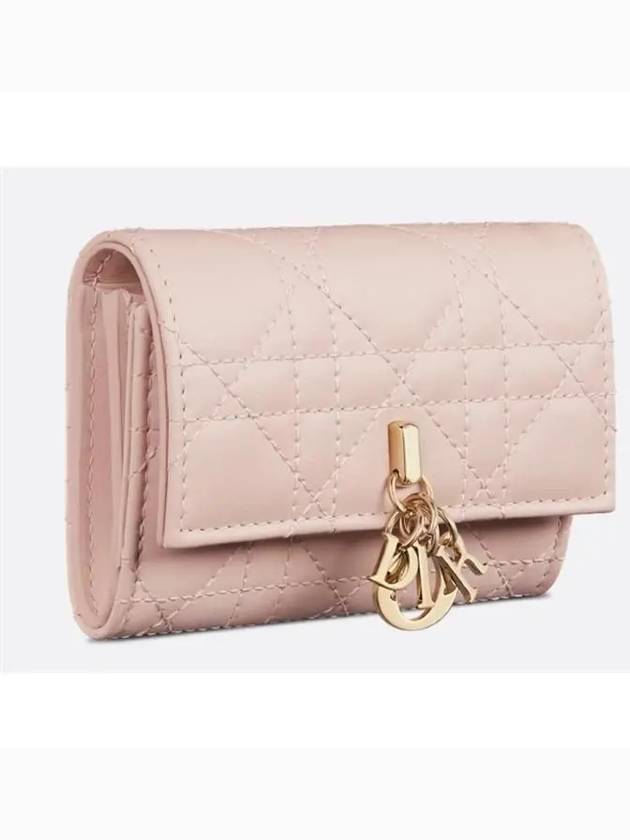 XS Lady Cannage Lambskin Half Wallet Powder Pink - DIOR - BALAAN 3