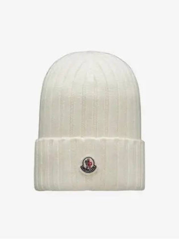 logo patch wool beanie 3B00036 A9327 030 - MONCLER - BALAAN 1