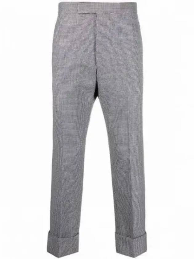 Herringbone Backstrap Wool Straight Pants Grey - THOM BROWNE - BALAAN 2