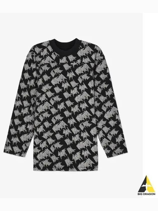 All over print long sleeve t shirt black 06T014BLACK - ERL - BALAAN 1