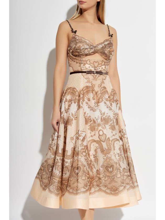 Zimmermann Dress With Velvet Belt And Shimmering Appliqués, Women's, Cream - ZIMMERMANN - BALAAN 3