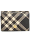 Check Compact Half Wallet Black - BURBERRY - BALAAN 3