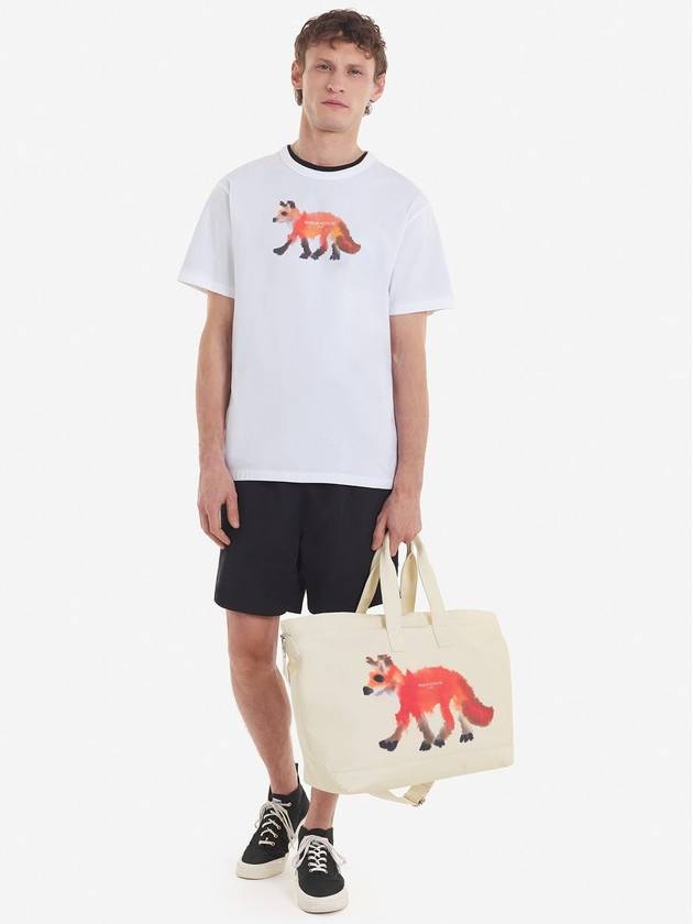 Fox Print Short Sleeve T-shirt White - MAISON KITSUNE - BALAAN 4