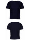 Pleated Short Slevee T-Shirt Navy - ISSEY MIYAKE - BALAAN 5