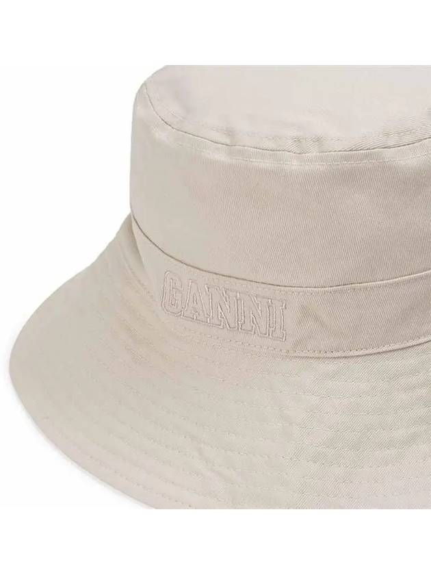 Embroidered Logo Denim Bucket Hat Ivory - GANNI - BALAAN 5