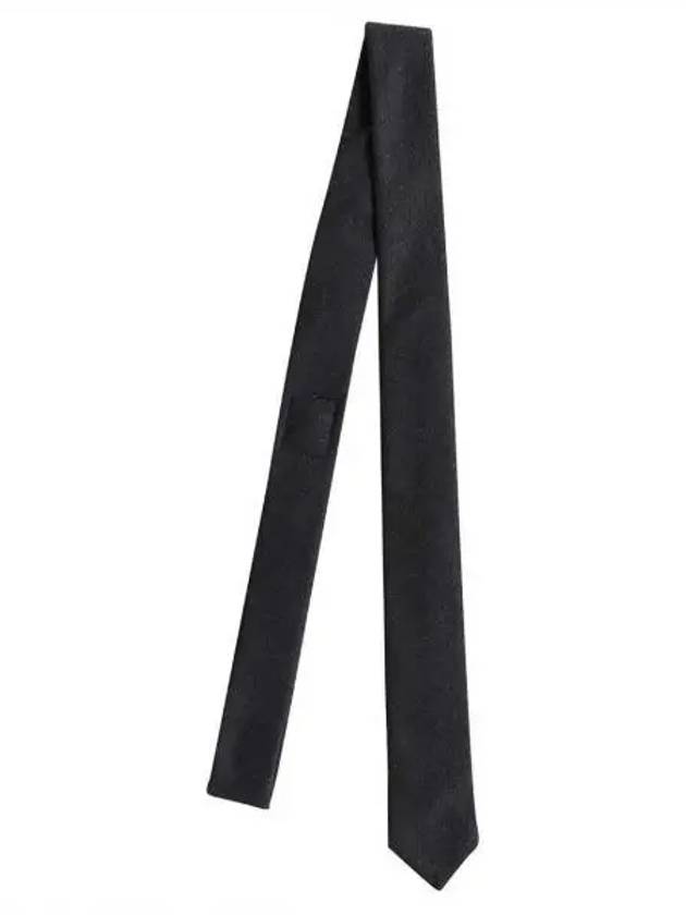 Super 120S Twill Tie  Black - THOM BROWNE - BALAAN 2