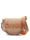 Raffia Banner Saddle Cross Bag Beige - GANNI - BALAAN 2