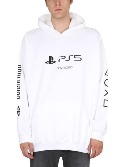 PS5 logo print overfit hoodie white - BALENCIAGA - BALAAN 2