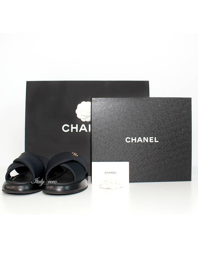 CC Logo Cross Mule Black - CHANEL - BALAAN 2