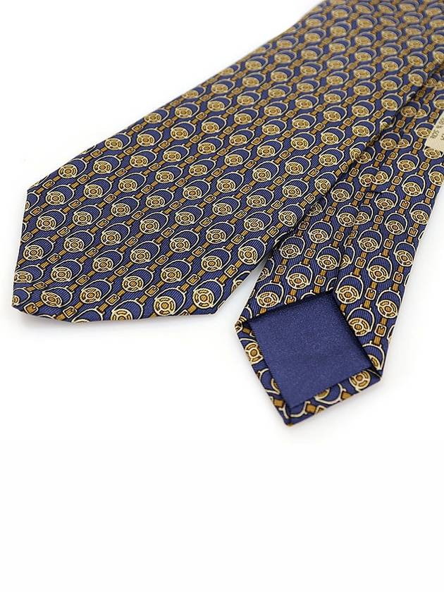 956 IA 100 silk navy pattern tie - HERMES - BALAAN 4