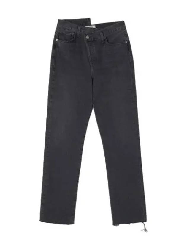 A Goldie Criss Cross Straight Denim Pants Black Jeans - AGOLDE - BALAAN 1