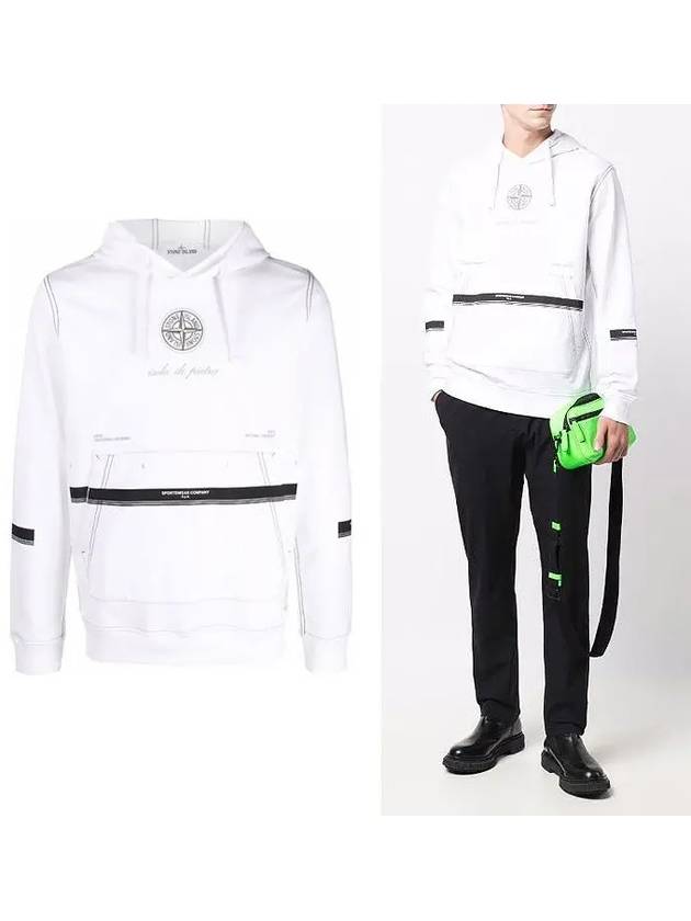 Slogan Print Hoodie White - STONE ISLAND - BALAAN 2