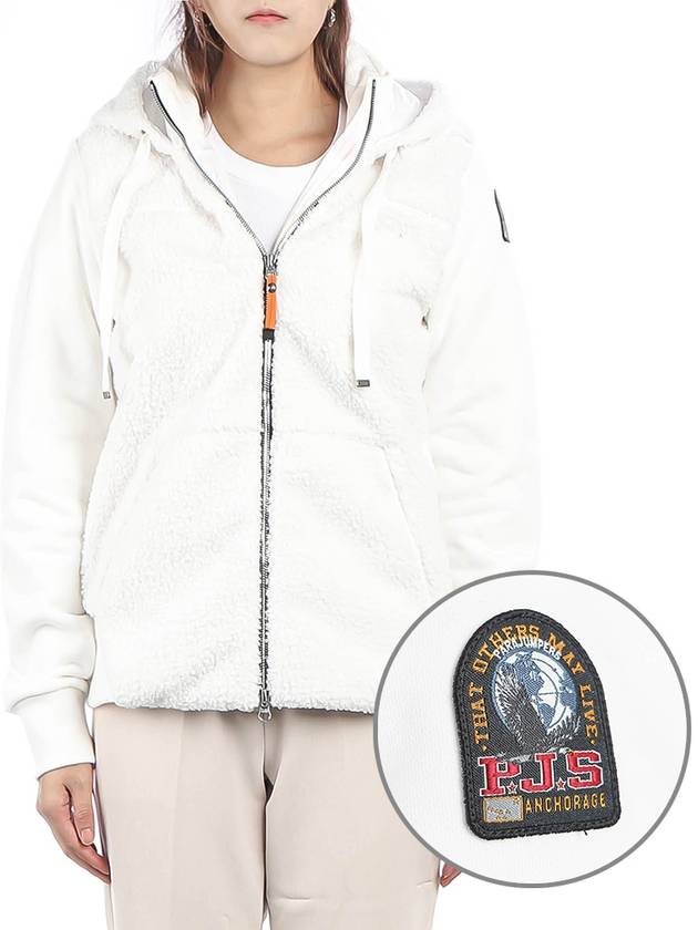 Women's Moegi Fleece Hooded Zip-Up Offwhite - PARAJUMPERS - BALAAN 2