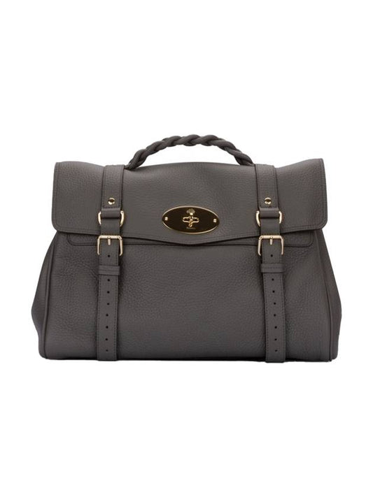 Alexa Large Leather Cross Bag Grey - MULBERRY - BALAAN 1