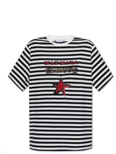 Kaki Striped Cotton T-Shirt Black - MAX MARA - BALAAN 2