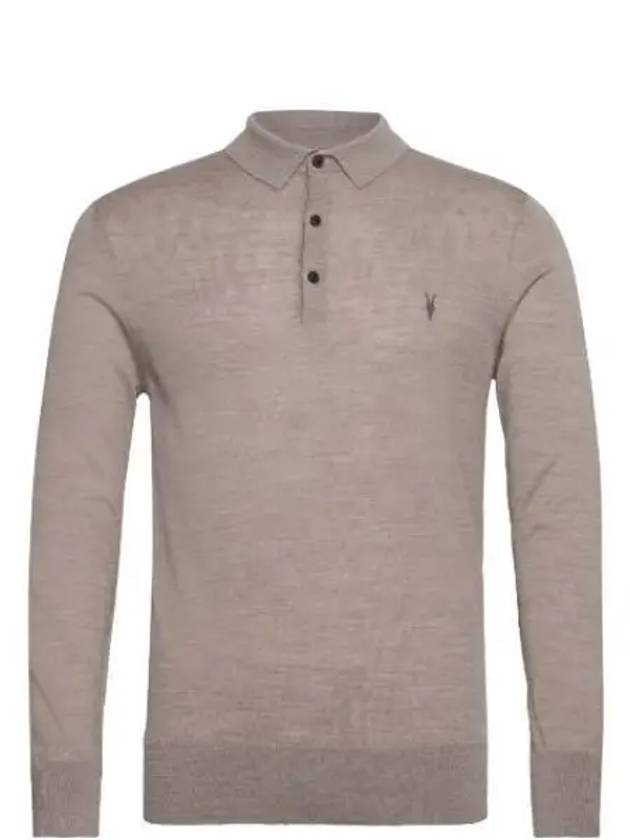 Men s Collar Long Sleeve T Shirt MK005D STONE TAUPE MARL - ALLSAINTS - BALAAN 1