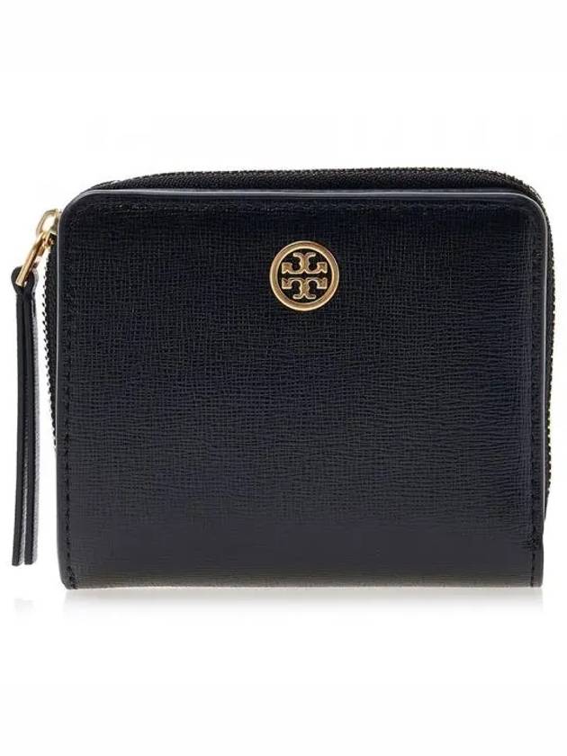 Robinson Leather Half Wallet Black - TORY BURCH - BALAAN 2