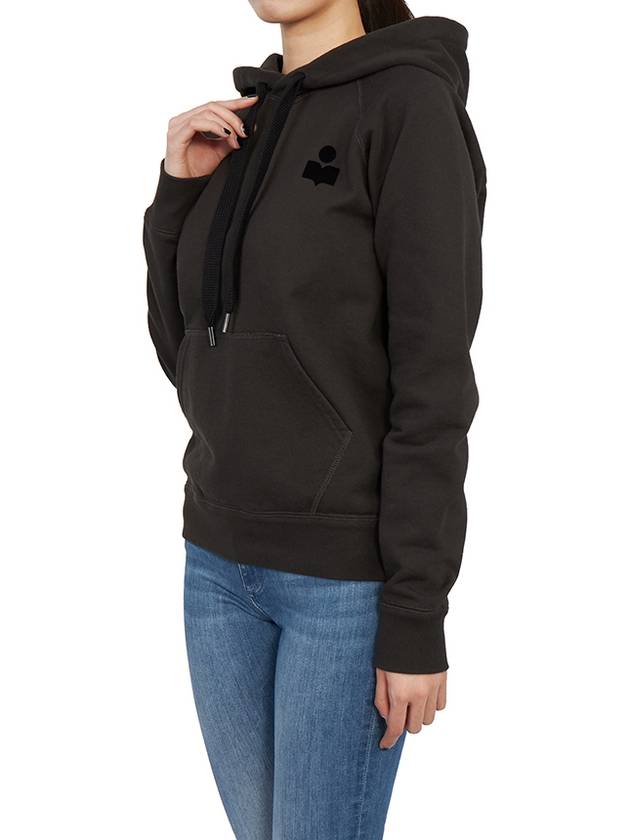 Malibu Logo Print Hooded Top Washed Black - ISABEL MARANT - BALAAN 6