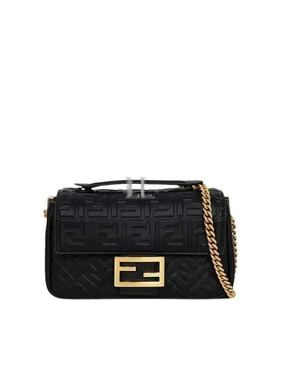 Baguette Medium Nappa Leather Chain Shoulder Bag Black - FENDI - BALAAN 2