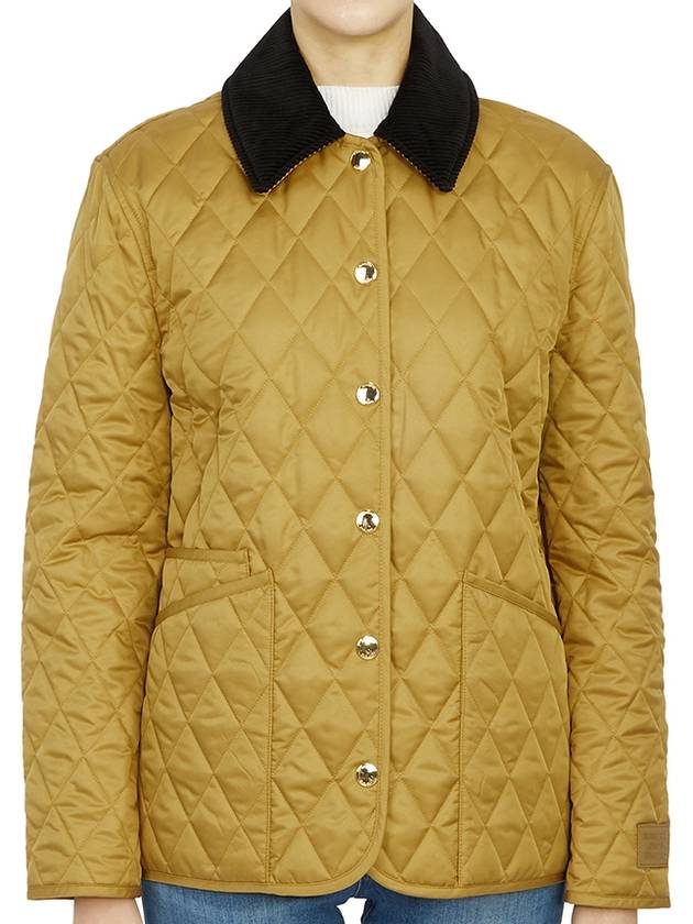 Corduroy Collar Diamond Quilted Jacket Brown - BURBERRY - BALAAN 5