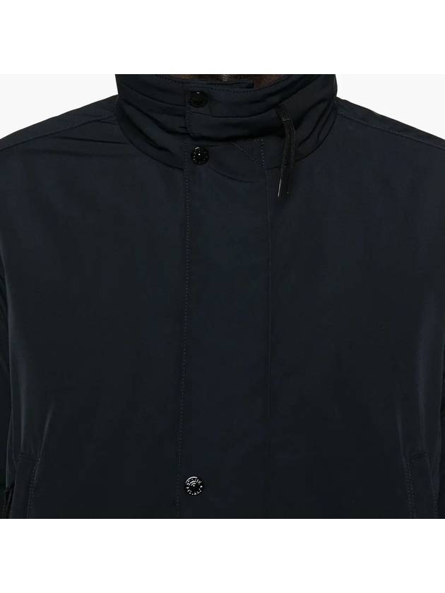 Logo Micro Twill  Zip Up Jacket Navy - STONE ISLAND - BALAAN 6