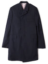 Men's Plain Weave 4 Bar Chesterfield Over Single Coat Dark Blue - THOM BROWNE - BALAAN 2