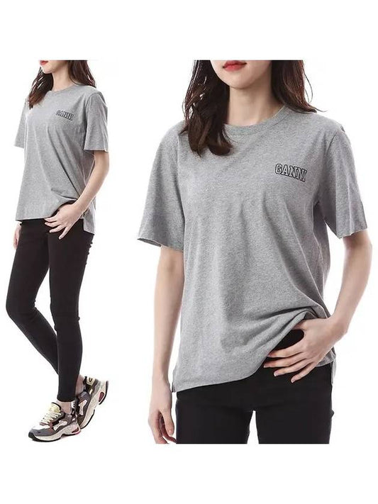 Software Logo Short Sleeve T-shirt Grey - GANNI - BALAAN 2