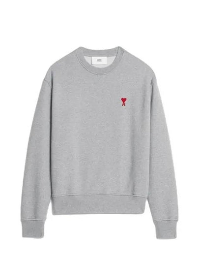 Small Heart Logo Sweatshirt Grey - AMI - BALAAN 2