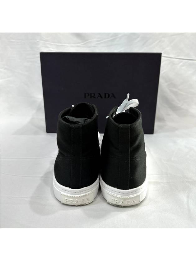 7 Prada Men s Logo Canvas High Top Sneakers Black - PRADA - BALAAN 5