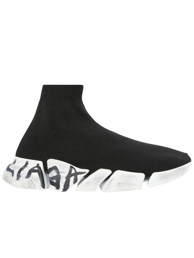 Speed ​​2.0 Graffiti Knit High Top Sneakers Black - BALENCIAGA - BALAAN 2