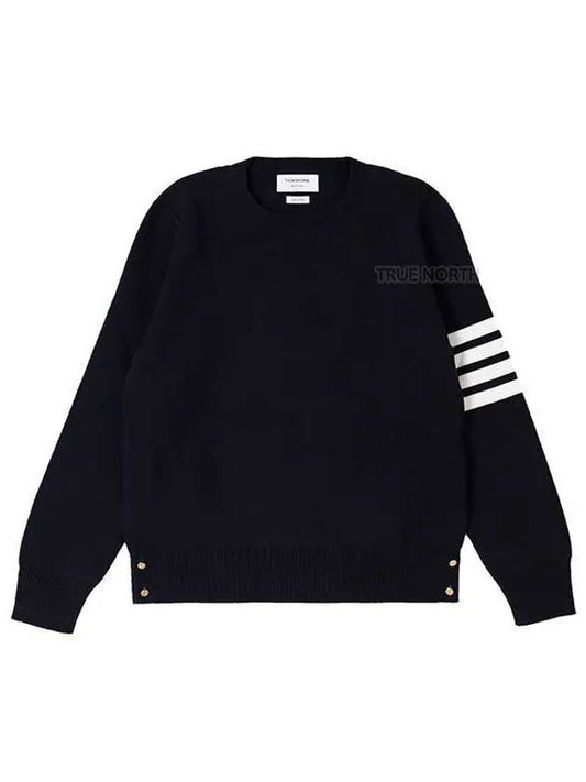 4 Bar Armband Milano Stitch Knit Top Navy - THOM BROWNE - BALAAN 2