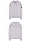 Logo Patch Drawstring Hoodie Polvere - STONE ISLAND - BALAAN 5