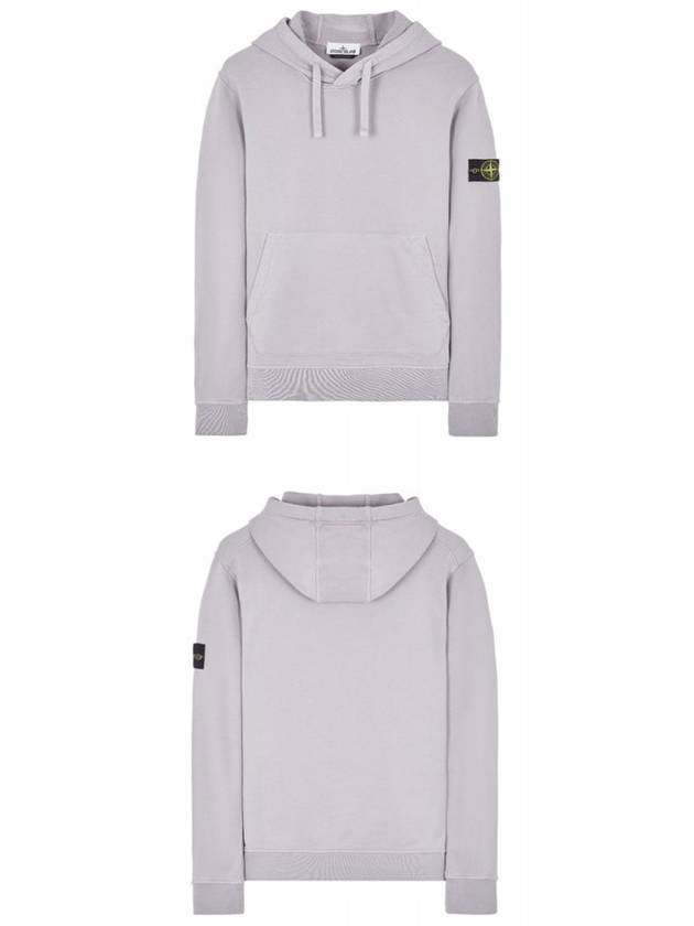 Logo Patch Drawstring Hoodie Polvere - STONE ISLAND - BALAAN 5