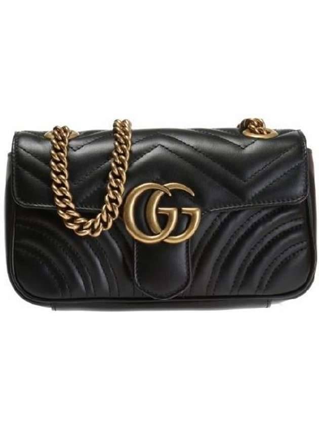 GG Marmont Matelasse Gold Chain Mini Cross Bag Black - GUCCI - BALAAN 2