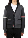 Funmix Cotton ArmBand V-Neck Cardigan Tonal Grey - THOM BROWNE - BALAAN 2