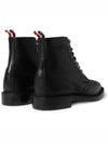 Pebbled Leather Wingtip Brogue Ankle Boots Black - THOM BROWNE - BALAAN 3