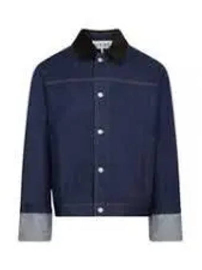 Fisherman Turn Up Cotton Denim Jacket Blue - LOEWE - BALAAN 2