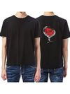 Heart snake print short sleeve t shirt black - SAINT LAURENT - BALAAN 6