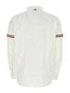 Armband Detail Seersucker Long Sleeve Shirt White - THOM BROWNE - BALAAN 3