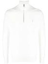 Embroidery Pony Logo Half Zip-Up Sweater White - POLO RALPH LAUREN - BALAAN 1