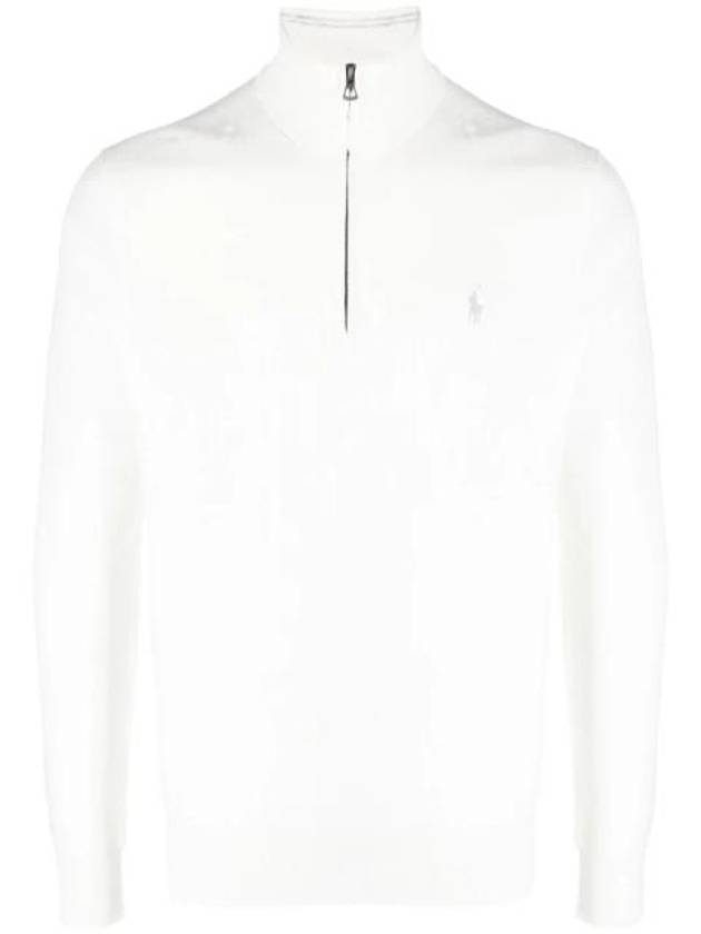 Embroidery Pony Logo Half Zip-Up Sweater White - POLO RALPH LAUREN - BALAAN 1